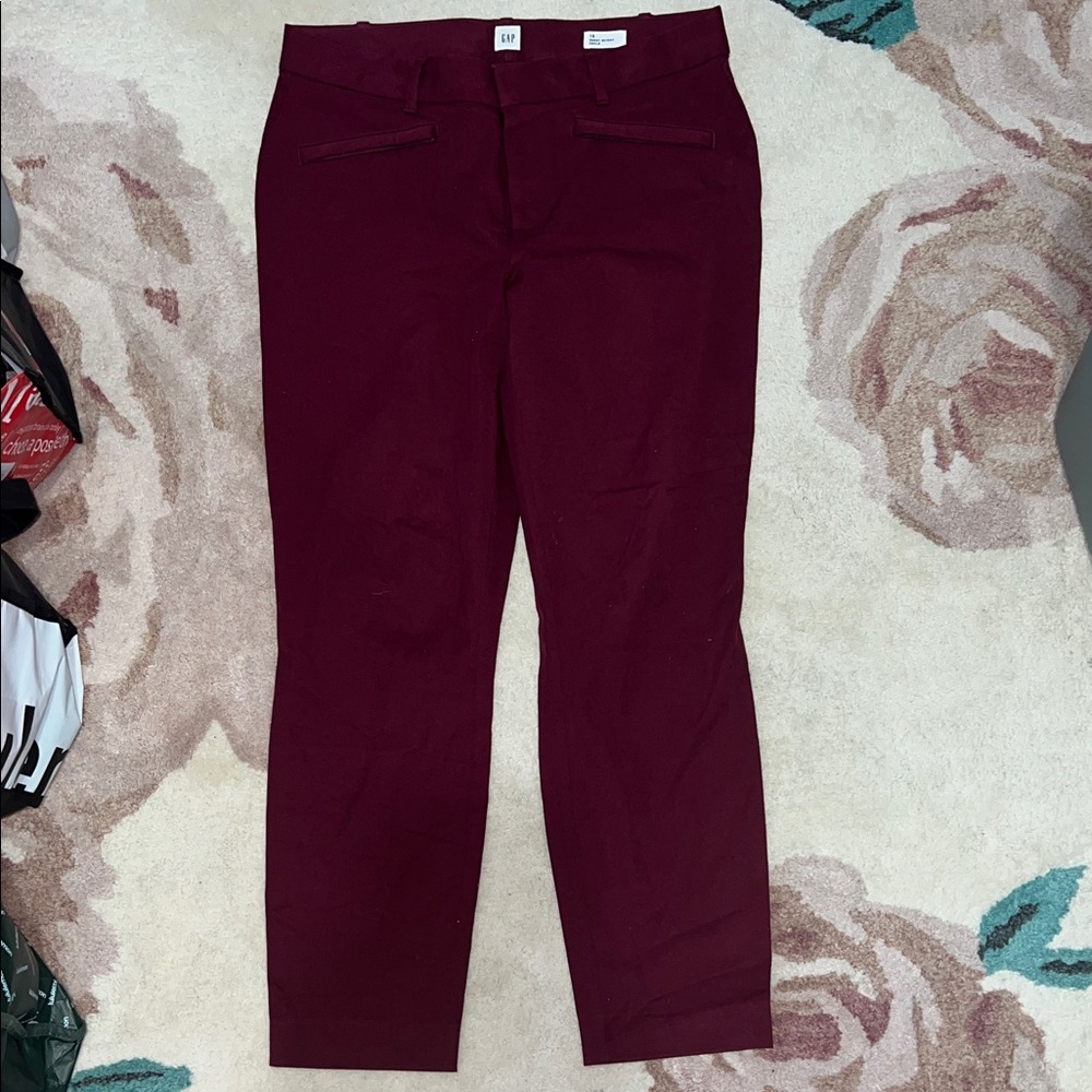 GAP Deep Red Curvy Skinny Ankle Pants
